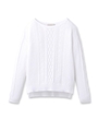 [L]コットンニットプルオーバー/ホワイト(001)