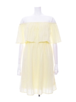 表面変化布帛オフショルワンピース/オフホワイト