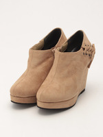 【HM】サイドレースアップブーティ/ワイン