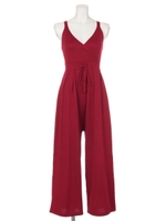 【chille anap】カシュクールニットオールインワン/RD