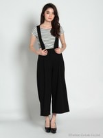 インナー付きサスペンダーワイドパンツ/ベージュ