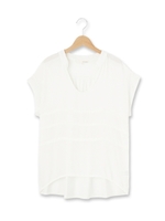 ジョーゼットタックボーダーカットソー/ブルー(092)