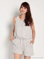 ストライプコンビネゾン/ホワイト