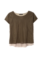 ストライプチュールドッキングカットソー/ホワイト(030)