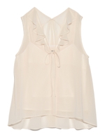 ノースリーブフリルブラウス/BLK