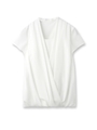 フロントカシュクールシフォンシャツ/ホワイト(001)