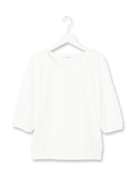 ペイズリーレース袖プルオーバー/ホワイト系(002)