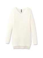 畦編みプルオーバーニット/ホワイト(001)