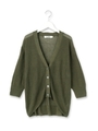 麻混レーヨンニットカーディガン/モスグリーン(024)
