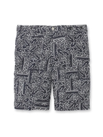 綿プリントパッチワークショーツ/ブルー系(194)