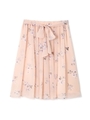 FLOWER CHIFFON PLEATED SKIRT/ブラック(010)