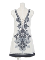 【ニュースペーパー掲載アイテム】RETRO グラフィカル柄タンクOP/ブラック