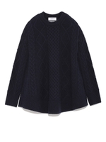 ケーブルフレアニット/NVY