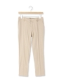 リネン混ストレッチテーパードパンツ/ライトベージュ(051)
