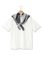 スカーフ付きフレアスリーブプルオーバー/オフホワイト(003)