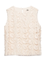 [Balcony and Bed]フラワーモチーフブラウス/BLK