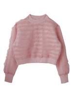 frill tulle knit/black
