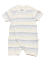 moco moco’スムーズィー’マルチボーダーbabyロンパース/PNK