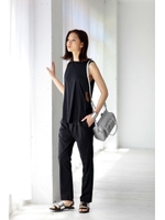 【AZUL by moussy】カットソーコンビネゾン/WHT