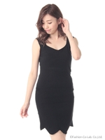 スカラップニットセットアップ/オフホワイト