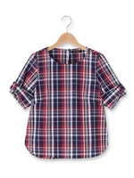 ブロード半袖ブラウス/レッド(262)