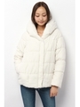 【AZUL by moussy】PEピーチシャーリング中綿ブルゾン/NVY