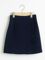 サイドフリルAラインスカート/ネイビー