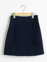 サイドフリルAラインスカート/ネイビー