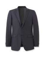 シャイニーピンストライプ シングルジャケット/ブルー系(394)