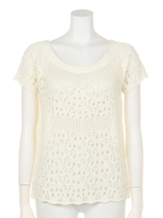 ショートスリーブニットTOP/WHT