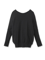 ドロップショルダーバックボタンニット/ホワイト(001)