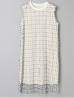 NS チュールチェックPTワンピース/ブラック