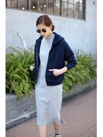 【AZUL by moussy】コットンエアー長袖パーカー/NVY