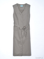 サテンノースリーブジレワンピース/カーキ