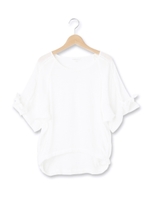 袖リボンテールカットブラウス/ネイビー(393)