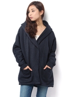 【AZUL by moussy】裏毛裏起毛モモンガ長袖パーカ/柄NVY