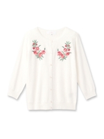 アイリスリボン刺しゅうカーディガン/アイボリー(004)