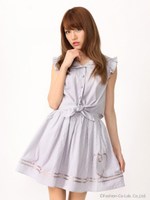 ハートモチーフギンガムセーラーSK/グレー