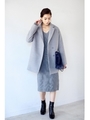 【AZUL by moussy】T/Rダブルフェイスコクーンチェスターコート/O/WHT