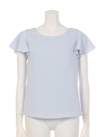 バックレースアップフレア袖ブラウス/ピンク