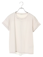 異素材ドッキングビジュープルオーバー/ネイビー