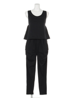 【LATINA】フレアトップバックデザインオールインワン/BK