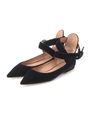 PIPPICHIC Pointed toe Cross ancle belt/VELVET DARK NAVY(094)