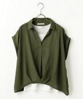 シャツ×タンクトップセット(無地/ストライプ)