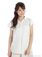 シャドーチェックVスキッパーシャツチュニック　2/ミント