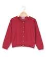 ビジューボタンニットカーディガン/ボルドー(064)