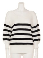 片畦ニット/ブラック*オフ