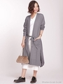 サイドスリットロングカーデ/Lグレー