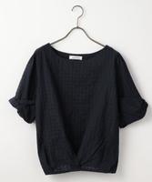 シャドーギンガム柄ブラウス