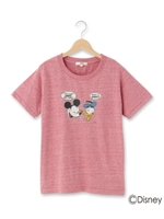 スラブTシャツ(ミッキーマウス&ドナルドダック)/ワインレッド(063)